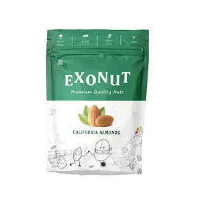 Exonut Premium Californian Almonds / 100% Natural Badam Giri / California Almond Healthy and Tasty Dry Fruits Delicious Snacks 200gm Pack