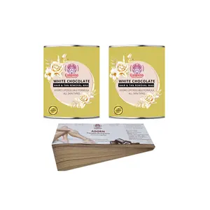 ESTAVITO White Chocolate Wax 800ml For Hair & Tan Removal |PACK OF 2 | GET FREE 85 Pcs of ADORN WAX STRIPS | (For Arms Legs and Full body)