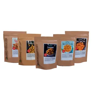 Evolve Snacks HamperBest Sellers Pack of 5 | Ragi chips| Baked Bhakarwadi | Soya corn | Oats chips Peri peri |Quinoa Puffs