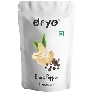 Dryo Raw Fruit Classic Roasted Masala Cashews Spicy Flavor Snacks (Black Pepper Cashew 90 Gram)