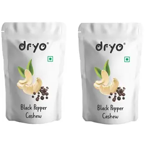 Dryo Raw Fruit Classic Roasted Masala Cashews Kaju Spicy Flavor Kaju Snacks (Black Pepper Cashew 180 Gram)