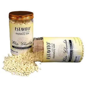 Estavito White chocolate Hard Beans Depilatory Stripless Wax 400gm with free wooden applicators ( PACK OF 2 ) Used for Upper lips Arms Legs Full Body