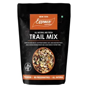 Essence Nutrition Premium Trail Mix (500 Grams) - [Protein Rich Mix of 20+ Exotic Nuts Seeds Berries and Dried Fruits]