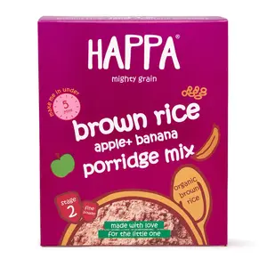 Happa Organic Baby Food Brown Rice+ Apple + Banana Porridge Mix 200 Gram