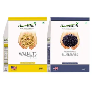 Handsfull California Walnuts Kernels 200g + Handsfull Premium Dried Blueberries 200g