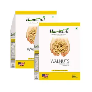 Handsfull California Premium Halves Walnuts Kernels (200gm x 2) 400 GMS Dry Fruits