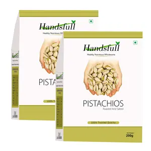 HandsFull Roasted Pistachios Extra Large Lightly Salted (200gX2) 400 GMS