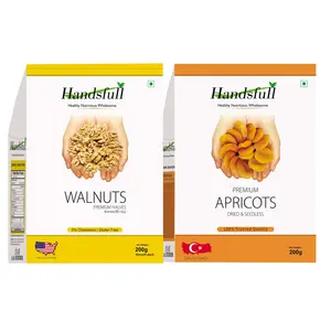 Handsfull California Walnuts Kernels 200g + Handsfill Premium Dried Apricots 200g
