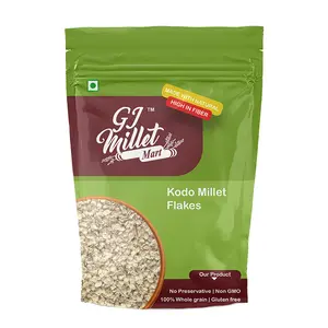 GJ MILLET MART Kodo Millet Flakes Poha - 500g (Sugar fee Breakfast Cereals | No Preservatives | Not Fried | Gluten free)
