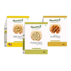 HandsFull California Walnuts 200g + Premium Pistachious 200g + Californa Alomnds 200g