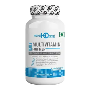 HEALTHOXIDE Multivitamins for Men with 54 total nutrients for daily health 60 Veg Tablets (60 Tablets)