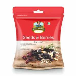 JEWEL FARMER Seeds & Berries Mix with Cranberries Flaxseeds Black Raisins Muskmelon Seeds Blueberries Pine Nuts Blackcurrants Pumpkin Seeds Sunflower Seeds (100g)