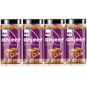 JN Afghani Dried Figs - Anjeer Dry Fruits 200 Gm ( 200 Gm X 4 Packet ) | | Vacuum Packed | | Premium Dry Fruits | | Healthy & Fresh (Pack of 4)