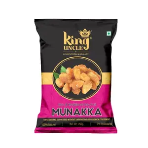 KINGUNCLE's Golden Raisins (Munakka) 2 Kgs (8 Packs of 250 Grams Each) Pink Pouch