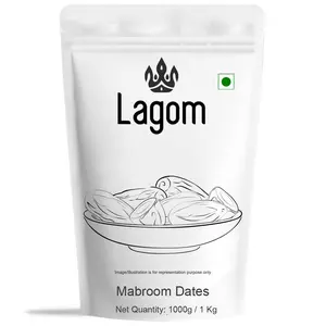 Lagom Saudi Mabroom Dates (Khajoor/Khajur) 1 Kg | All Natural | No Preservatives | No Added Sugar | Gluten Free | Vegan | Non GMO | Dates Dry Fruits