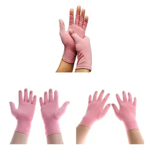 Lumino Cielo Arthritis Gloves with Compression for Hand Arthritis Hand Pain Carpel Tunnel Open Fingertip Style (Large Pink)