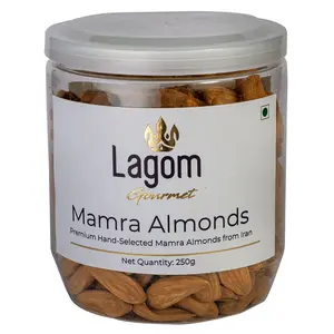 Lagom Gourmet Jumbo Mamra Almonds (Mamra Giri) 250g | All Natural | No Preservatives | No Additives | Gluten Free | Vegan | Non GMO | Nuts | Dry Fruits