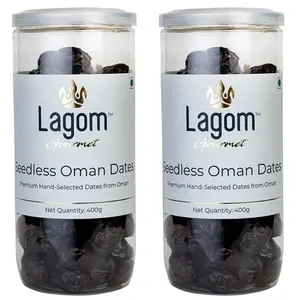 Lagom Gourmet Seedless Omani Dates (Khajoor/Khajur) 1 Kg | All Natural | No Preservatives | No Added Sugar | Gluten Free | Vegan | Plant Based | Non GMO | Dates Dry Fruits