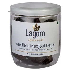 Lagom Gourmet Seedless Jumbo Medjoul/Medjool Dates (Khajoor/Khajur) 250g | All Natural | No Preservatives | No Added Sugar | Gluten Free | Vegan | Non GMO | Dates Dry Fruits