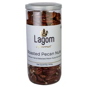 Lagom Gourmet Roasted (Unsalted) Pecan Nuts 500g | All Natural | No Preservatives | No Additives | Gluten Free | Vegan | Non GMO | Nuts Dry Fruits