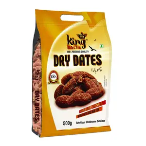 KINGUNCLE's Dry Dates (Kala Chuara) 2 Kgs (4 Packs of 500 Grams Each) Yellow Small Pack