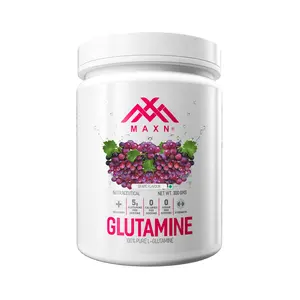 MAXN L-Glutamine Powder - Flavoured Nutritional Post Workout Supplement for Muscle Recovery (Grape 300 gms)