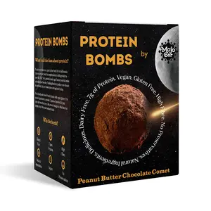 Mojo Bar Protein Bombs - Peanut Butter Chocolate Comet 150g (10 Balls - High Protein Vegan Gluten Free)