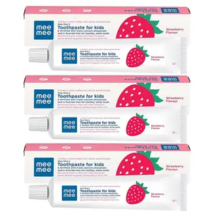Mee Mee Fluoride Free Strawberry Flavor Toothpaste 70g (Pack of 4)