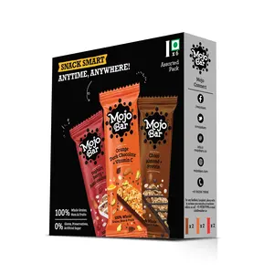 Mojo Bar Choco Almond Yoghurt Berry & Orange Dark Chocolate Snack Bars 32 Gm (Pack of 6)