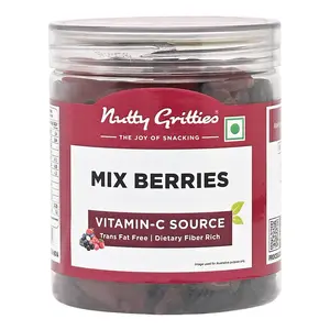 Nutty Gritties Mix Berries 330g - Dried Cranberries Blueberries Strawberries Black Currants - Healthy Snack for Kids and Adults | Resealable jar