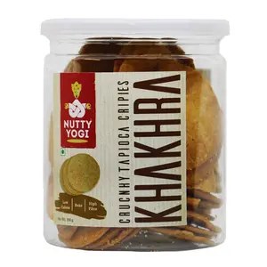 Nutty Yogi Crunchy Tapioca Crispies KhakhraSabudana Roasted Indian Snacks Guilt Free 100 Gm Each (Pack of 4)