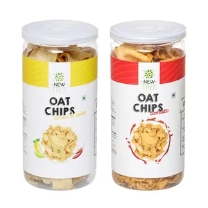 New Tree Wholesome Healthy Snack Combo || Oats Chips Lemon & Spice 225gm || Oat Chips Tomato 225gm || Combo Pack of 2 || Combined Weight: 450gms || Gluten Free Snacks.