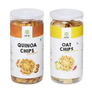 New Tree Healthy Snack Combo || Quinoa Chips Peri Peri 225Gm || Quinoa Chips Lemon & Spice 225gm || Combo Pack of 2 || Combined Weight: 450gm || Gluten Free Snacks