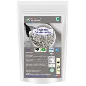 Neotea Silver Balls for Cake Decoration (Size 00 200 G)