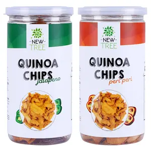 New Tree Healthy Snack Combo || Quinoa Chips Jalapeno 225gm || Quinoa Chips Peri Peri 225gm || Combo of Pack 2 || Combined Weight: 450gm || Gluten Free Snacks