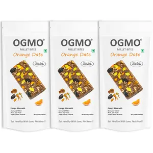OGMO Orange Date Wholegrain Millet Energy Bites | 3 X 30g | Refined Sugar Free