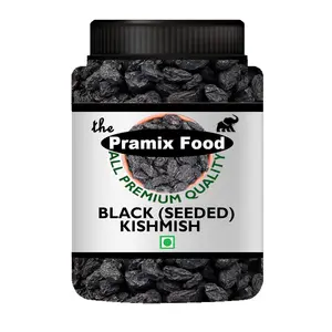 Pramix Premium Black Raisins | Black kishmish with Seed 400g