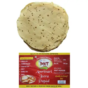 PNT Amritsari Handmade Crispy Premium Papad (Jeera 1Kg)