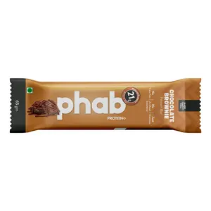 Phab Protein Bar 21g protein No Preservatives No Artificial Sweeteners Zero Trans Fats: Pack of 6x 65g (Chocolate Brownie)