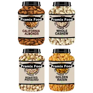 Pramix Dry Fruit Combo Pack (AlmondCashew Pista Golden Raisin)(Each Pack wt.100 gm) 400 gm