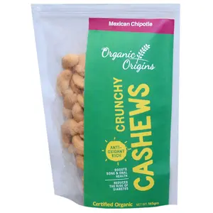 Organic Origins Dry Roasted Mexican Chipotle Cashews 145 G
