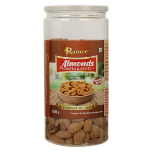 Ramee's Tasty Roasted & Salted Almonds (500 Grams Plastic Bottle)