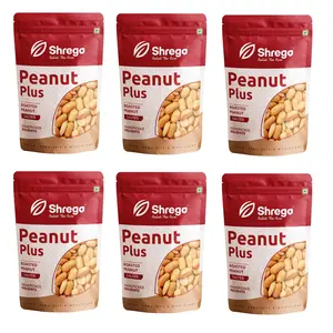 SHREGO Peanut Plus Roasted Peanut Salted 1080G Snacks and Namkeen (6X180G Vacuum Packed)