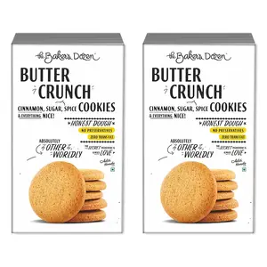 The Baker's Dozen Handmade Delicious Fresh And Crunchy Healthy & Tasty Cookies (Preservative-free & Eggless) (Butter Crunch Cookies Pack Of 2)