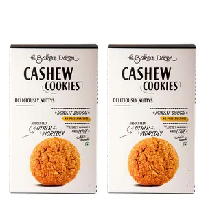 The Baker's Dozen Handmade Delicious Fresh And Crunchy Healthy & Tasty Cookies (Preservative-free & Eggless) (Cashew Cookies Pack Of 2)