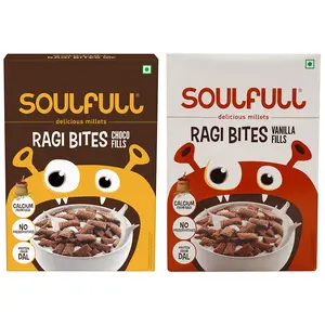 Soulfull Ragi Bites Choco Fills- No Maida High Calcium 250g + Soulfull Ragi Bites Vanilla Fills- No Maida High Calcium 250g