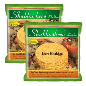 Shubhashree Whole Wheat Jeera Khakhra | Made in Sunflower Oil - 400 Grams