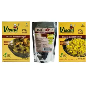 Visavi Food Ventures Sweet Treat(Sweet Pongal Pineapple Kesaribath  Sweet Semiya)400g