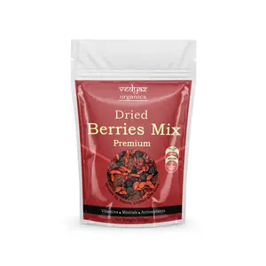 Vedyaz Organics Dried Berries Mix 200gm - Unsweetened Mix of Blueberry Goji berry Strawberry & Cranberries Dry fruits - No Added Sugar Rich in Nutrients & Antioxidants