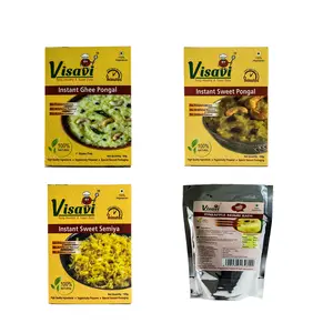 Visavi Food Ventures Tasty Healthy & Super Easy Instant Mix Ghee Pongal Sweet Pongal Sweet Semiya Pineapple Kesri Bath Combo Pack of 1 Each
